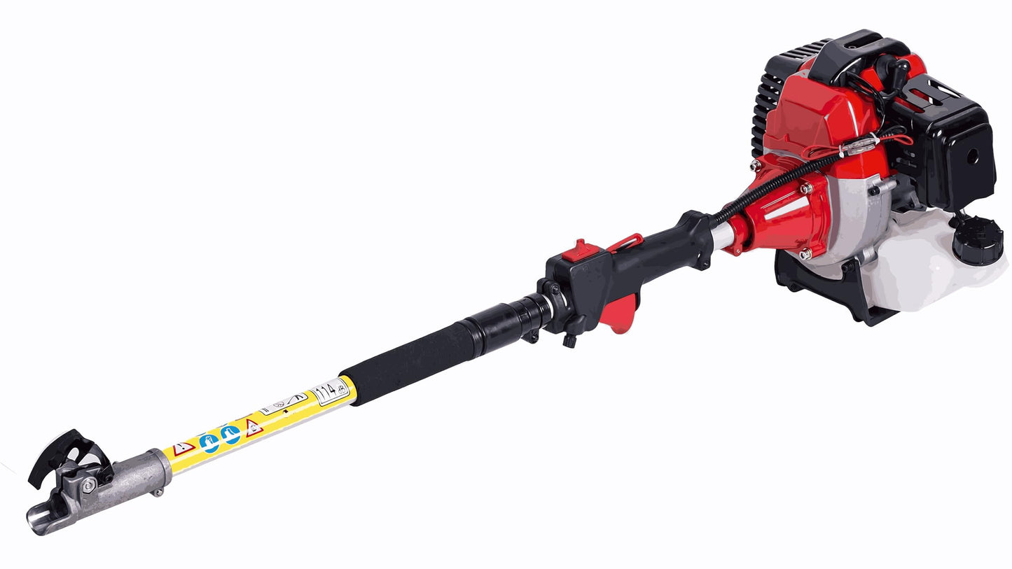 52cc 5 in 1 Multi Function Garden Tool Petrol Strimmer Hedge Cutter Chainsaw Trimmer Pruner & Extension Pole Recoil Start