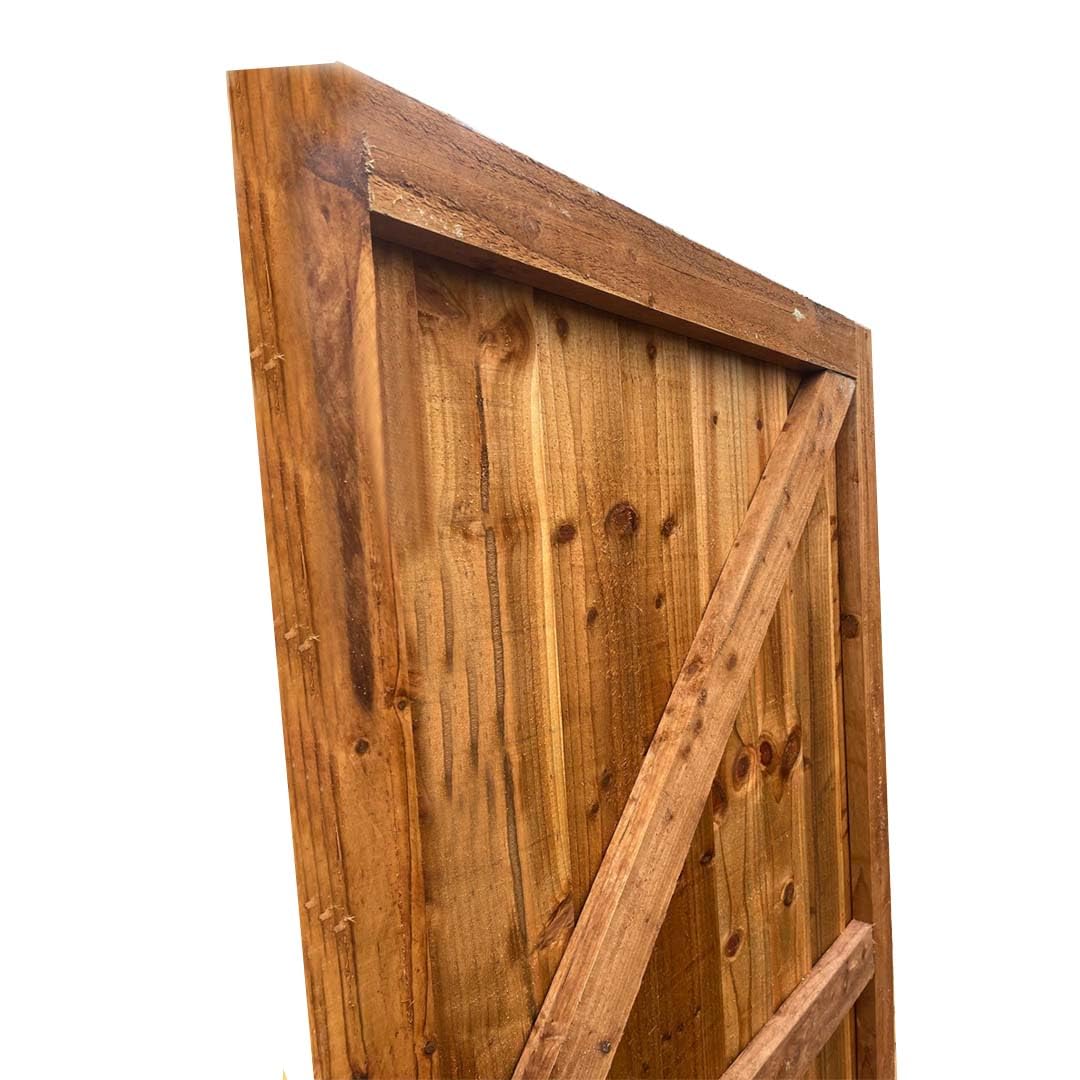 Beds Planet Garden Gate, Pedestrian Wooden Gate Pressure Treated, Wooden Feather Edge Garden Door 6ft Height 2 Feet Width 2 inches Depth (180cm High x 83cm Wide x 6cm Deep)