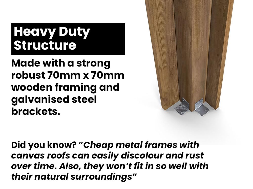 Dunster House Pergola 3 x 2.5 Metres Pressure Treated Wooden Garden Structure TerraCube