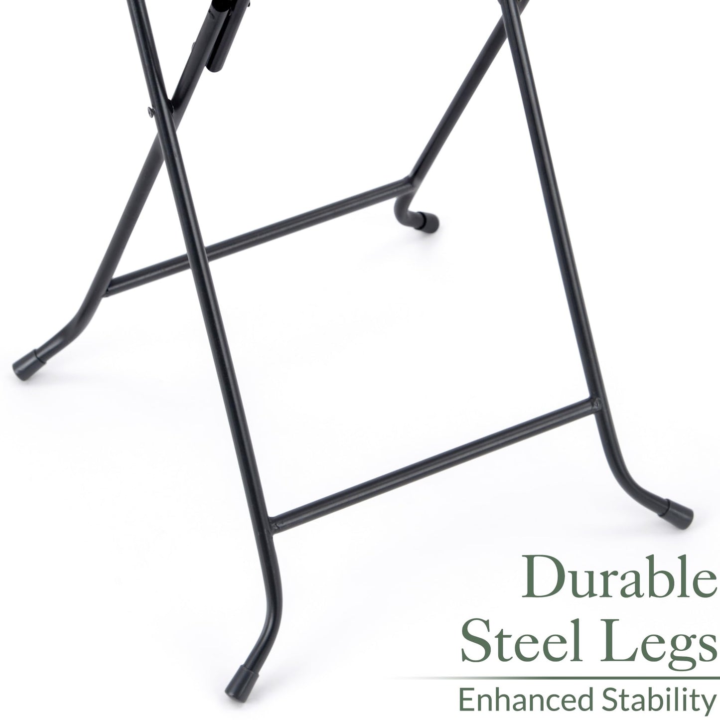 CHRISTOW Bistro Table Glass Top Round Folding Garden Patio Decoration Plant Stand (Painted Peacock)