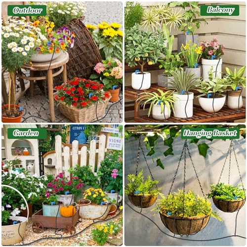 AnseTo Solar Irrigation System, 2024 Newest Flip Cover Irrigation System Kit Solar Drip Irrigation System with 9 Watering Programs and 10M Hose for Gardens,Courtyards,Balconies,Greenhouses ect