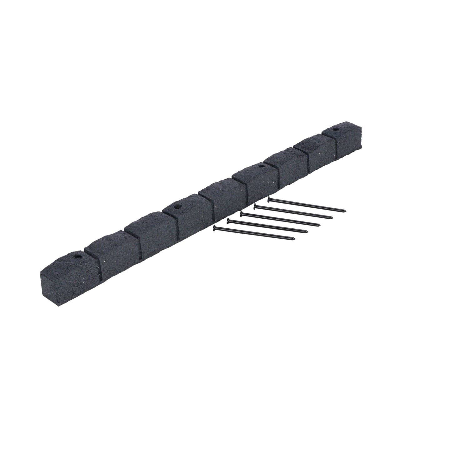 Nicoman Roman Castle Stone Garden Border 4-ft Rubber Landscape Edging Section 120cm, Grey, Pack of 1
