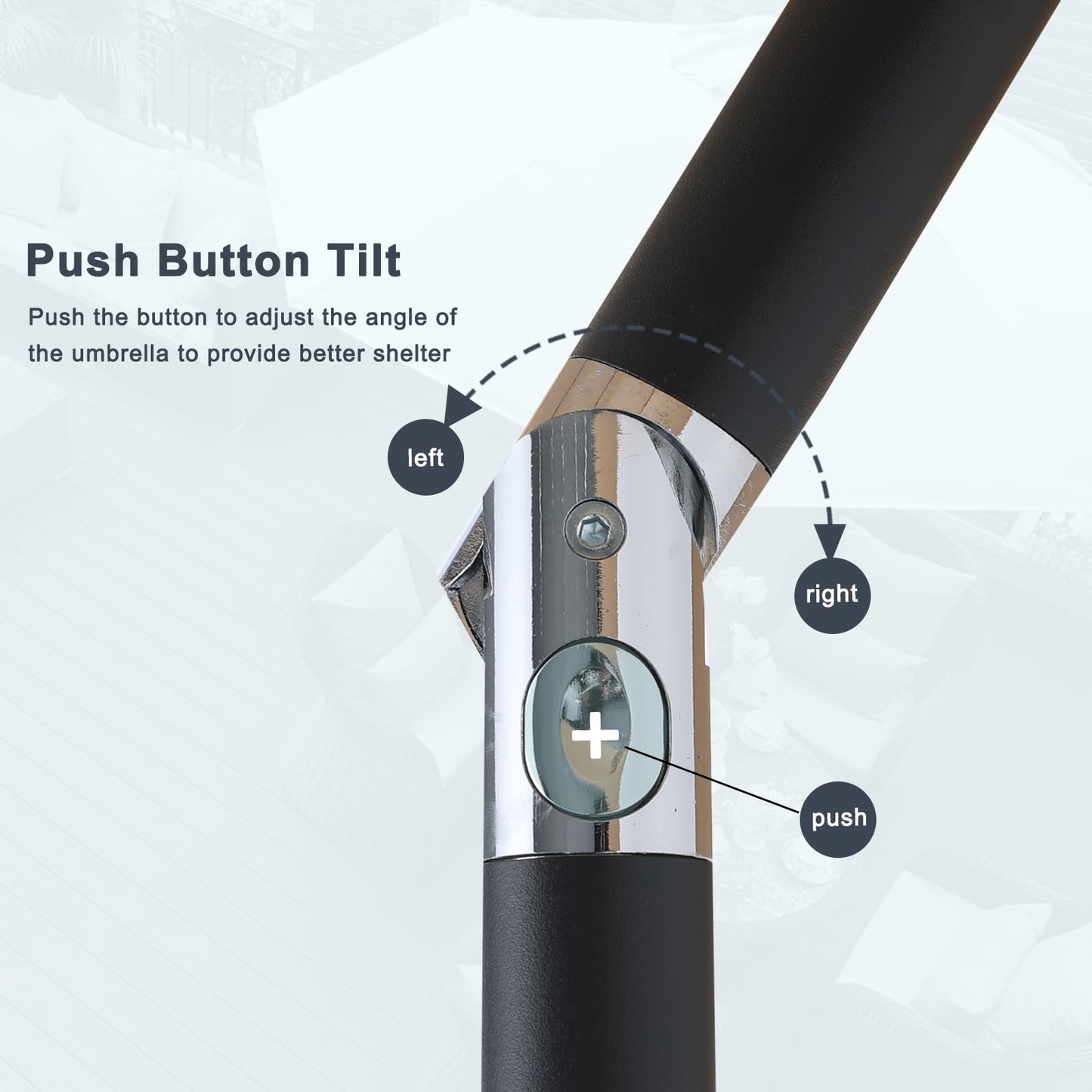 MasterCanopy Patio Umbrella for Outdoor Market Table -8 Ribs(2.7M,Dark Grey)