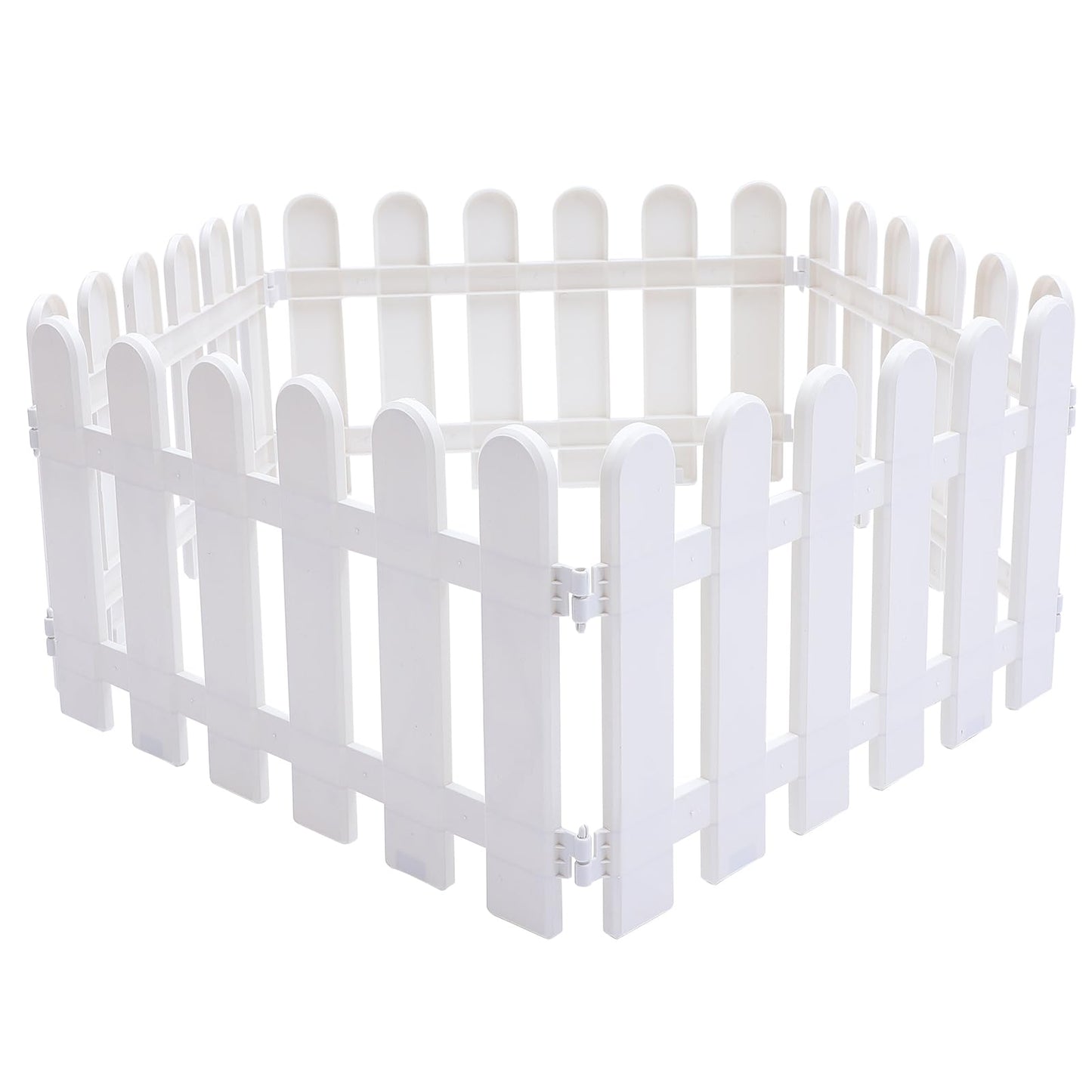 DOITOOL 5Pcs White Modern Plastic Garden Fence Panels, 50X30CM