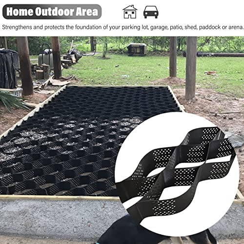 2" Gravel Stabilizer Grid for Outdoor Patio Yard Pool Side Driveway Permeable Paving Grids for Pea Gravel Sands Stones Pebbles Steep Slope Support