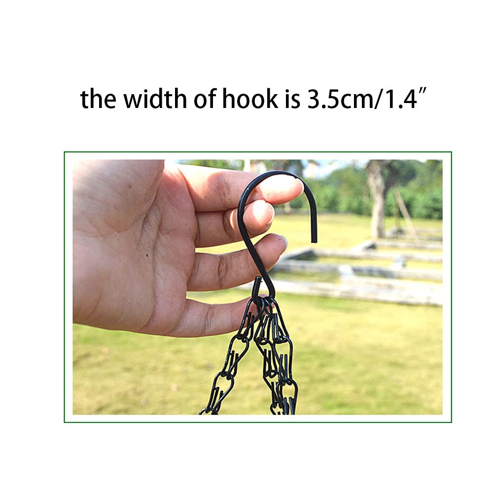 GQMMHFX 2 PCS Adjustable Hanging Flower Basket with Metal Chain Coconut Coir Liner Round Watering Flower Pots Plant Holder Garden Porch Decor for Outdoor Indoor(12 inch)