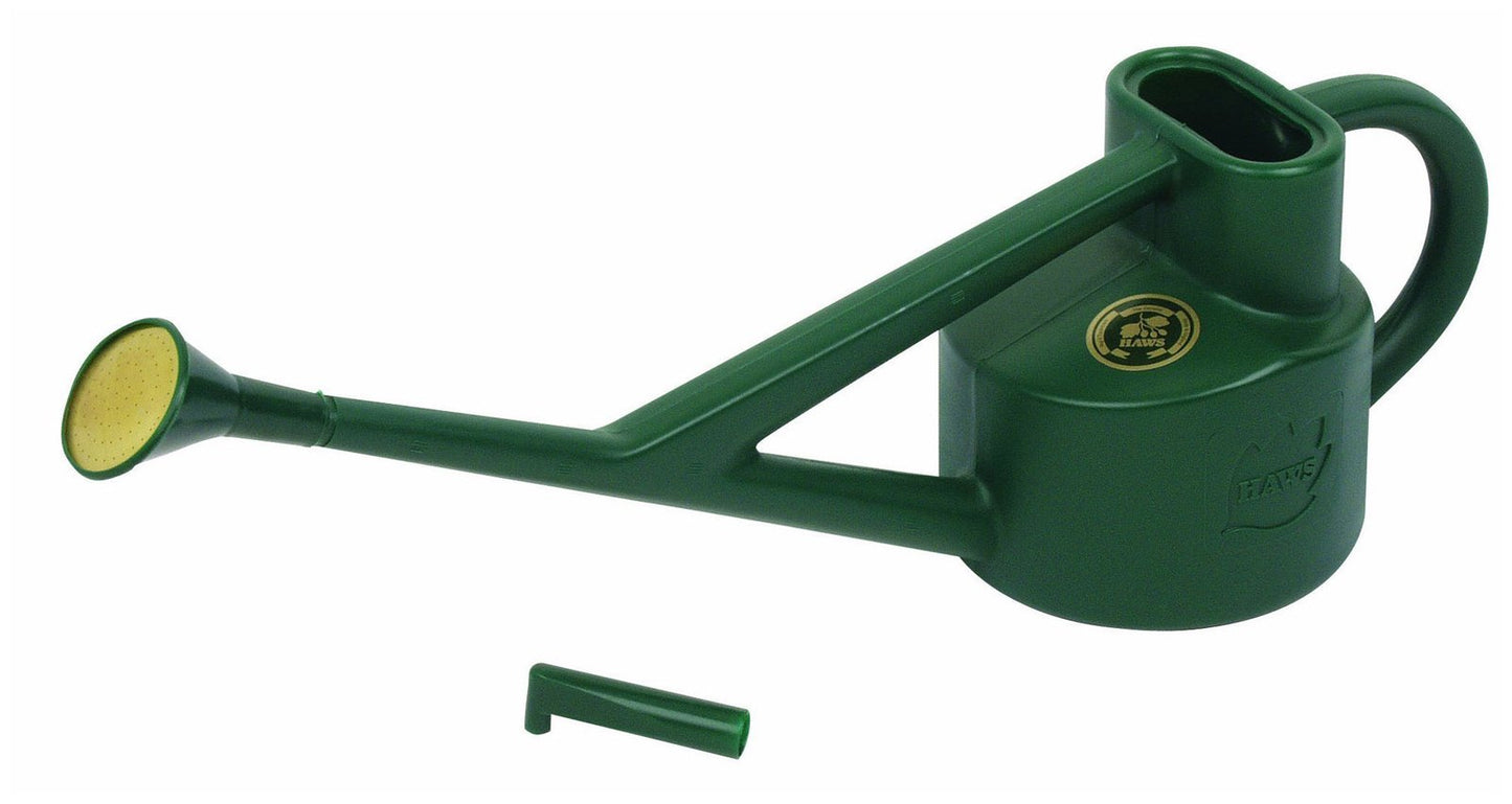 HAWS The Sutton Splash Outdoor/Indoor Garden Watering Can | Green | 1/2 Gallon | Long Reach Spout | Interchangeable Plastic Round Rose | Three Year Guarantee