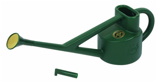HAWS The Sutton Splash Outdoor/Indoor Garden Watering Can | Green | 1/2 Gallon | Long Reach Spout | Interchangeable Plastic Round Rose | Three Year Guarantee