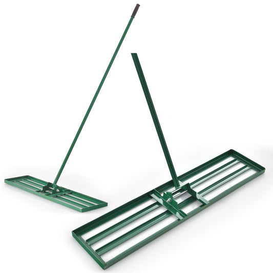 COSTWAY Lawn Leveling Rake, 30”/36”/42” x 10” Lawn Leveler with 77” Ergonomic Handle, Heavy Duty Landscape Rake Soil Leveling Tool for Garden, Golf Course and Farm (36” x 10”/91 x 25cm)