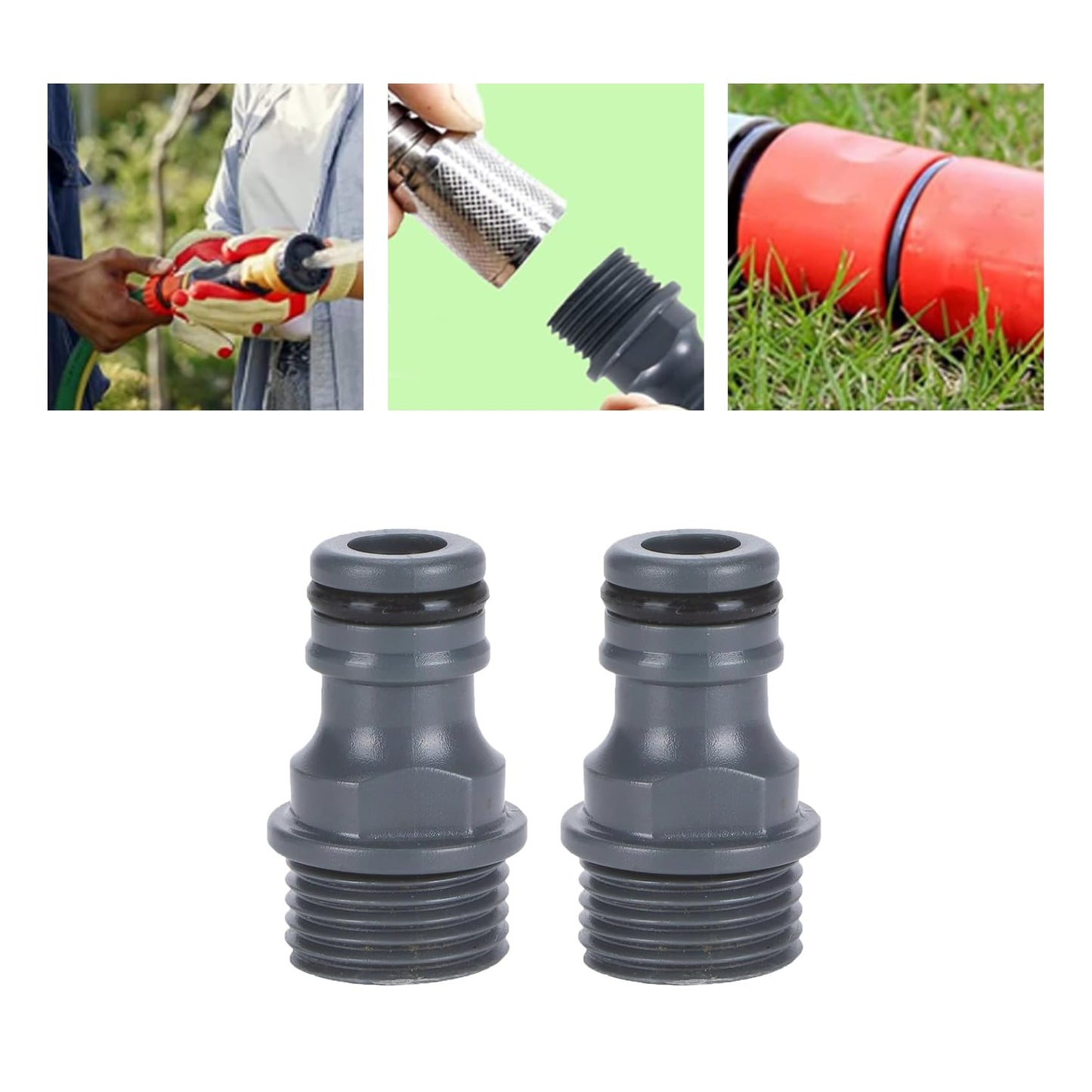 HAFRILY 4Pcs Hose Connector 3/4" Male Hose Connector and 1/2" Male Threaded Tap Connector Fittings for Garden Adapter Quick Connector