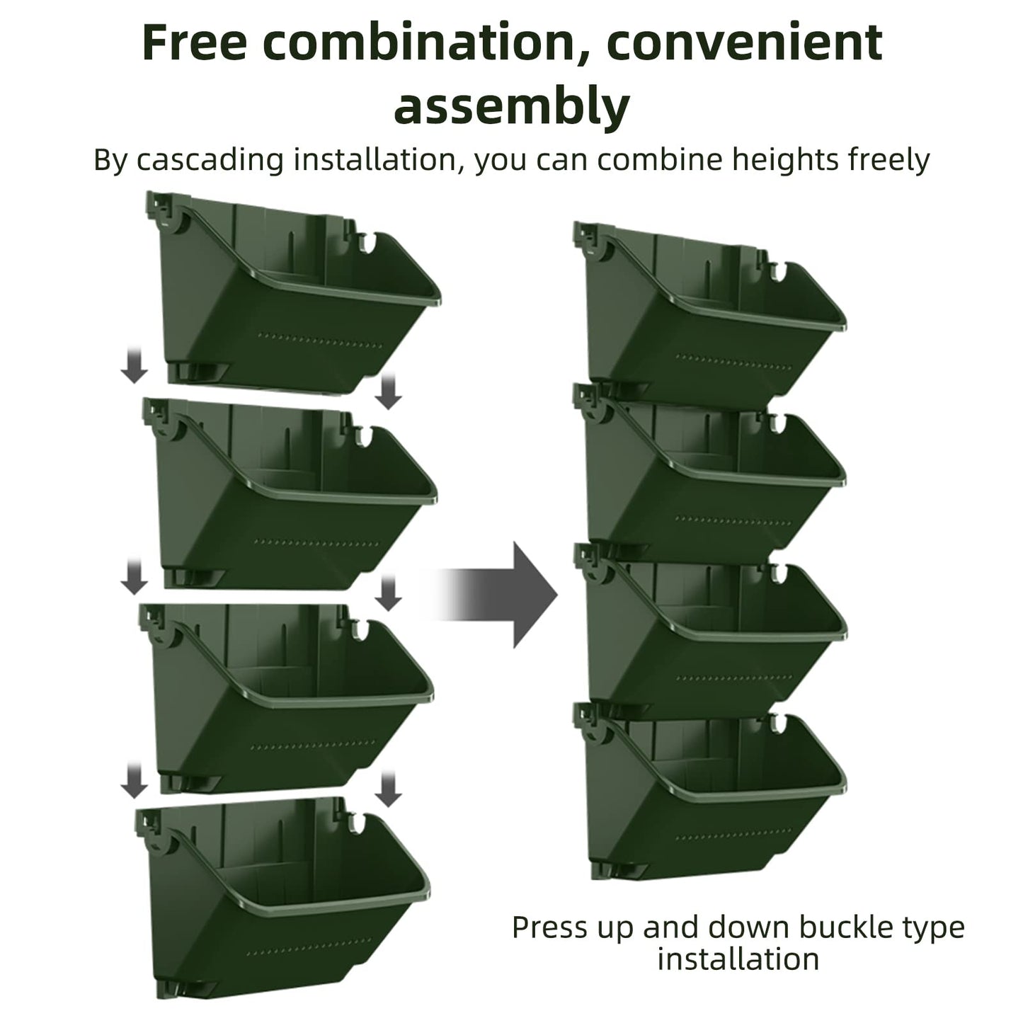 WMLBK Hanging Planter Bags with mounting screws, Vertical Living Green Wall with 4 Pots Self Watering Vertical Pocket Garden Wall Planter Outdoor Hanging for Indoor and Outdoor