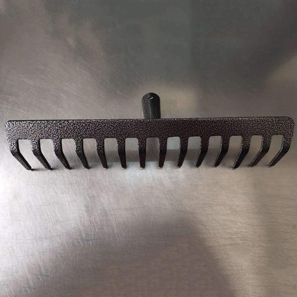tradefirst 12 Teeth Garden Rake Heavy Duty Soil Rake, Carbon Steel Rake For Gardening, Garden Rakes Metal With Steel Handle, Gardening Tools _ Black(120 x 32 x 9 )cm