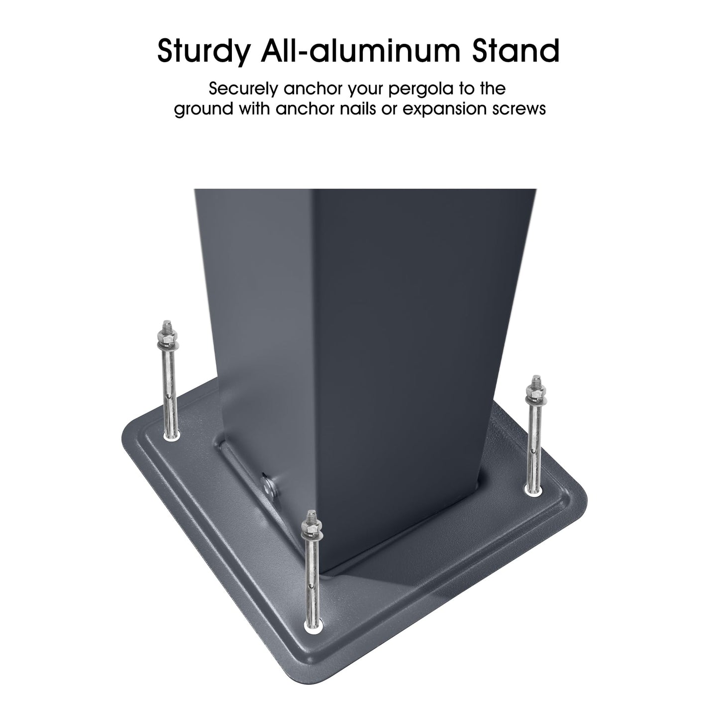 PURPLE LEAF 3 X 4 M Metal Pergola with Retractable Roof, Charcoal Grey Frame, Large Garden Pergola for BBQ, Outdoor and Patio, Grey