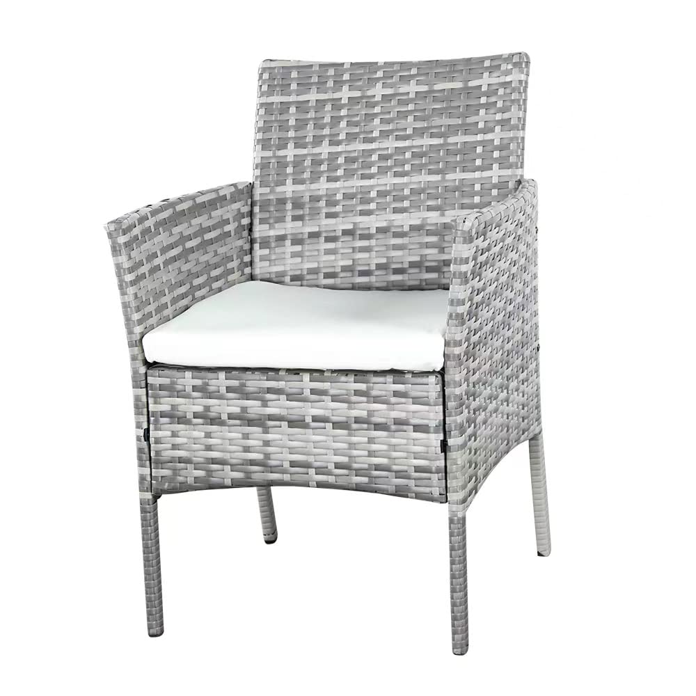 COSMO BUY 4 Piece Rattan Garden Furniture Set Outdoor Patio Sofa, table and chairs garden table Ideal for Pool Side, Balcony, Outdoor and indoor Conservatory Patio Set (Grey with Rain Cover)