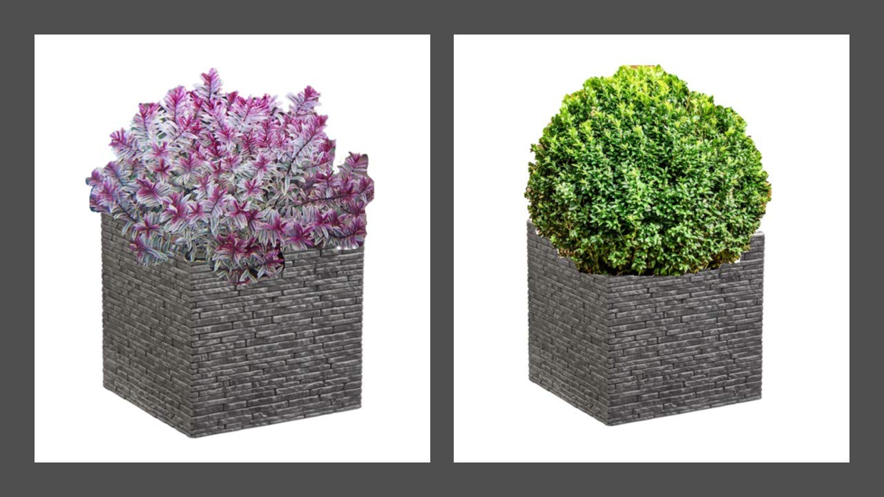 38cm Brick Effect Square Pot