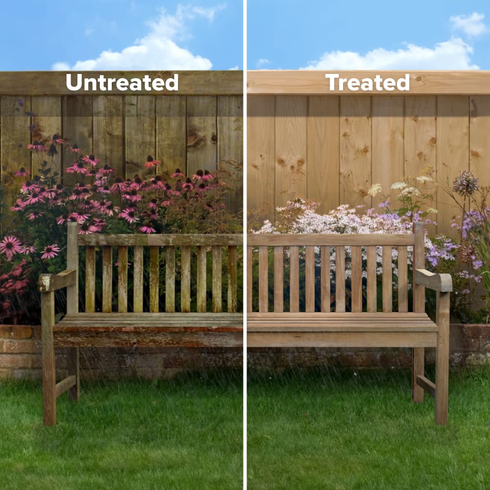 Roxil Wood Waterproofing Liquid (5L Clear) Wood Preserver Outdoor, Wood Sealer for decking, Fence, Sheds and Furniture