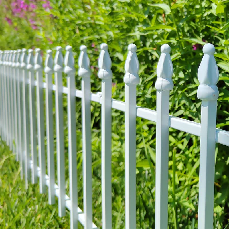 Thealyn Metal Decorative Garden Fence 57cm Wide x 45cm High (5 Panels, Total Length 2.8m), Metal Fence Panels, Landscape Fencing for Flower Bed, Trees, Animal Barrier