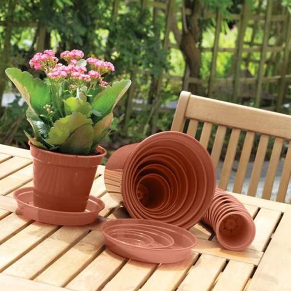 ACCURATE Garden Pot (Set of 3) Ideal for cultivation of cuttings or pricking out-Terracotta COLOUR- Size (6INCH/15CM) (1)