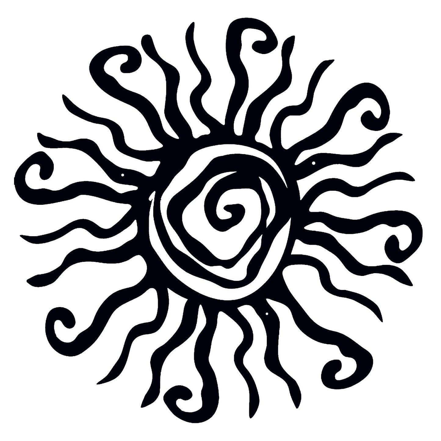 Huspox 40cm Wacky Sun Metal Wall Art Indoor Outdoor Decor - Black Rust Proof Wall Sculpture - Hanging Wall Art Ideal for Bedroom Garden Home Patio and Farmhouse