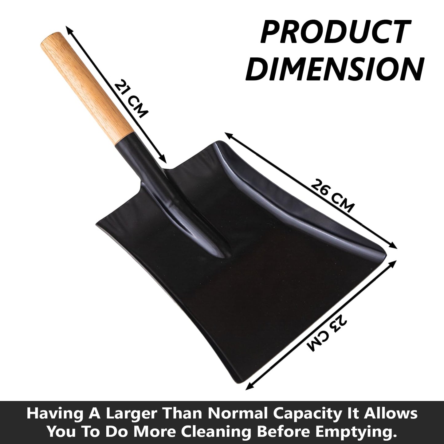 LSC Coal Ash Shovel with Wooden Handle Heavy Duty Metal for Digging, Gardening, Land Management, Yardwork, Farming, and Outdoors Snow Shovel (SHOVEL)