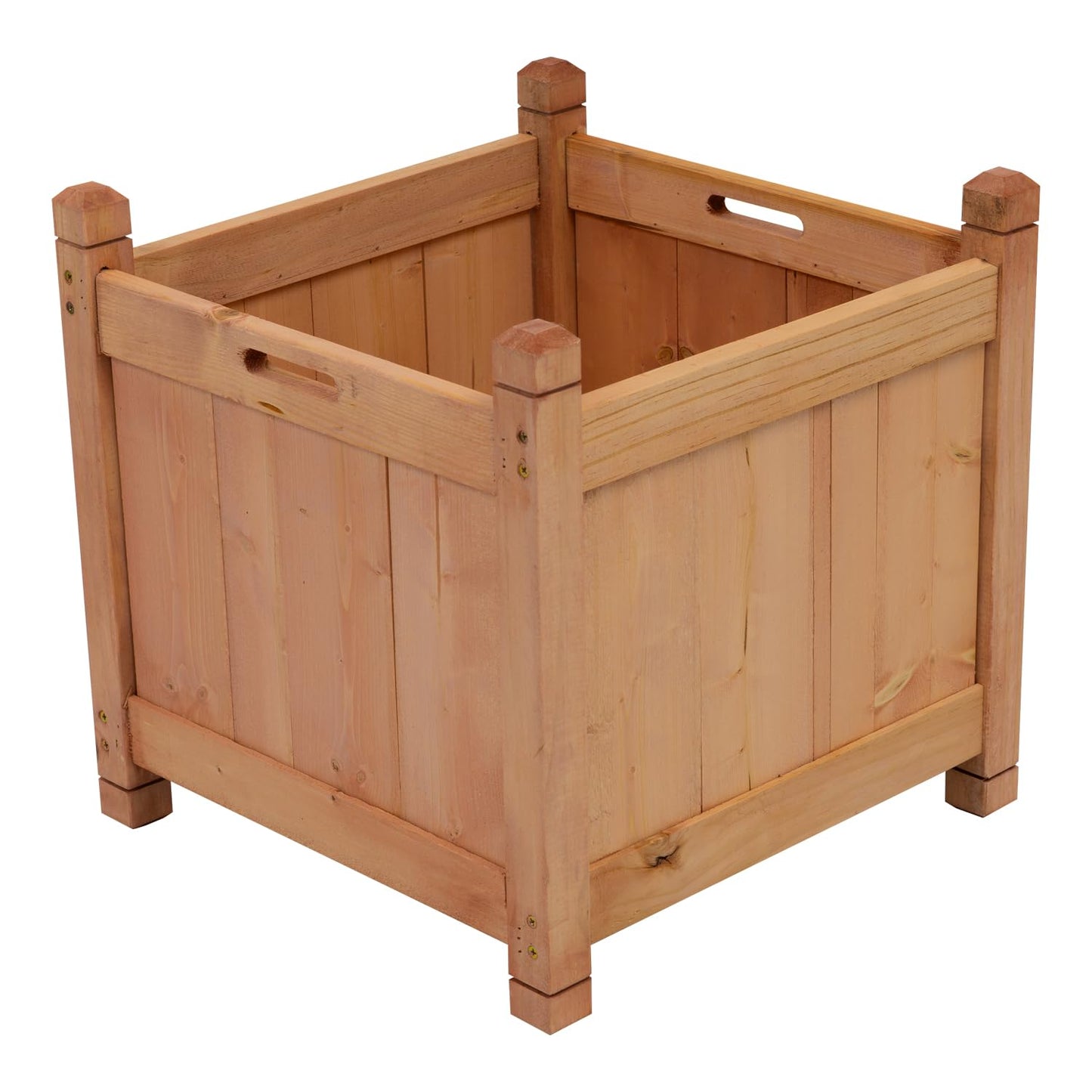 Woodside Square Wooden Garden Planter Box, Outdoor Plant Pot with Liners (pack of 2)