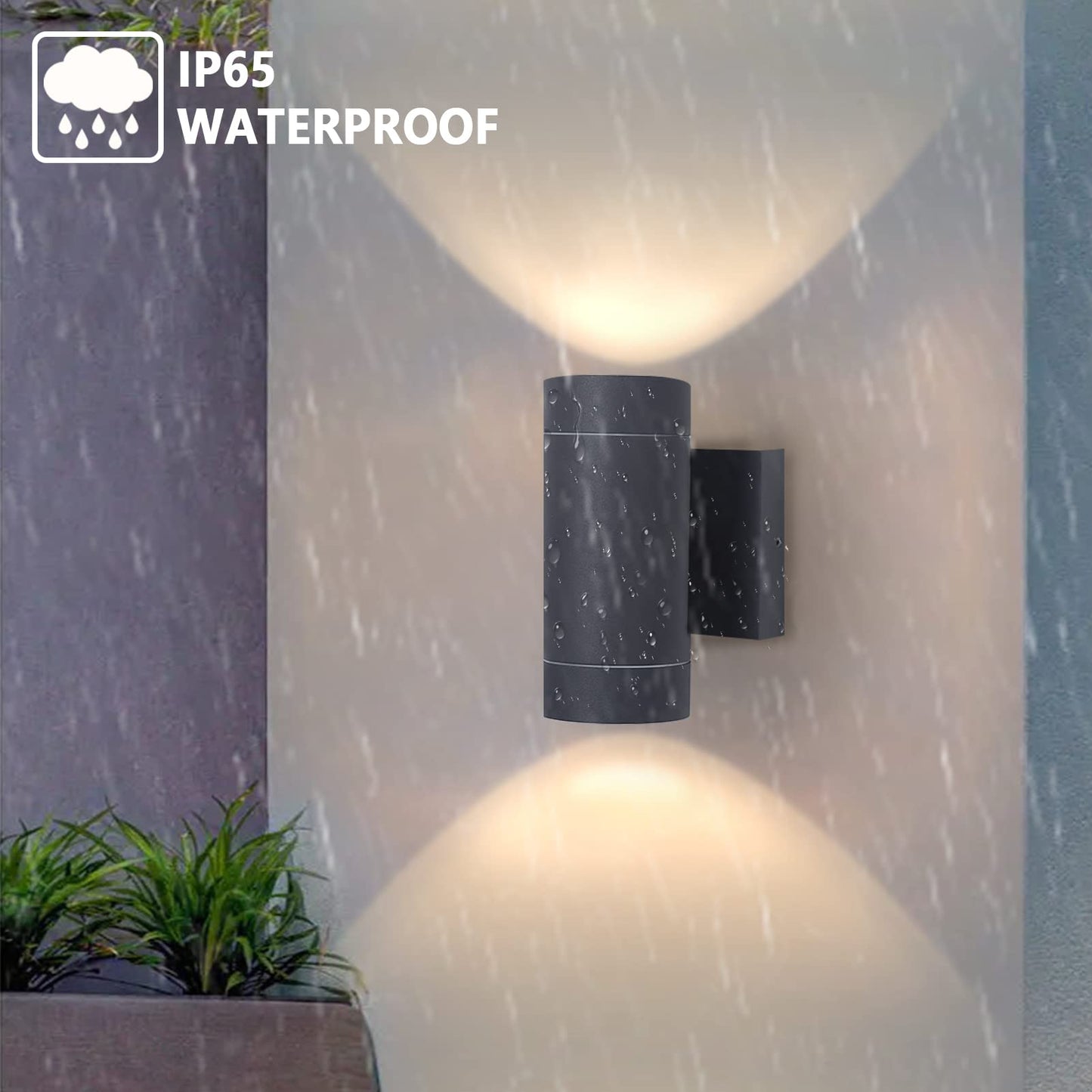 EBION Outdoor Wall Lights Mains Powered,IP54 Waterproof Up Down Lights Outdoor,GU10 Outside Lights Exterior Sconce,Aluminium Garden Wall Lamp for Front Door,Garage,Porch,Patio