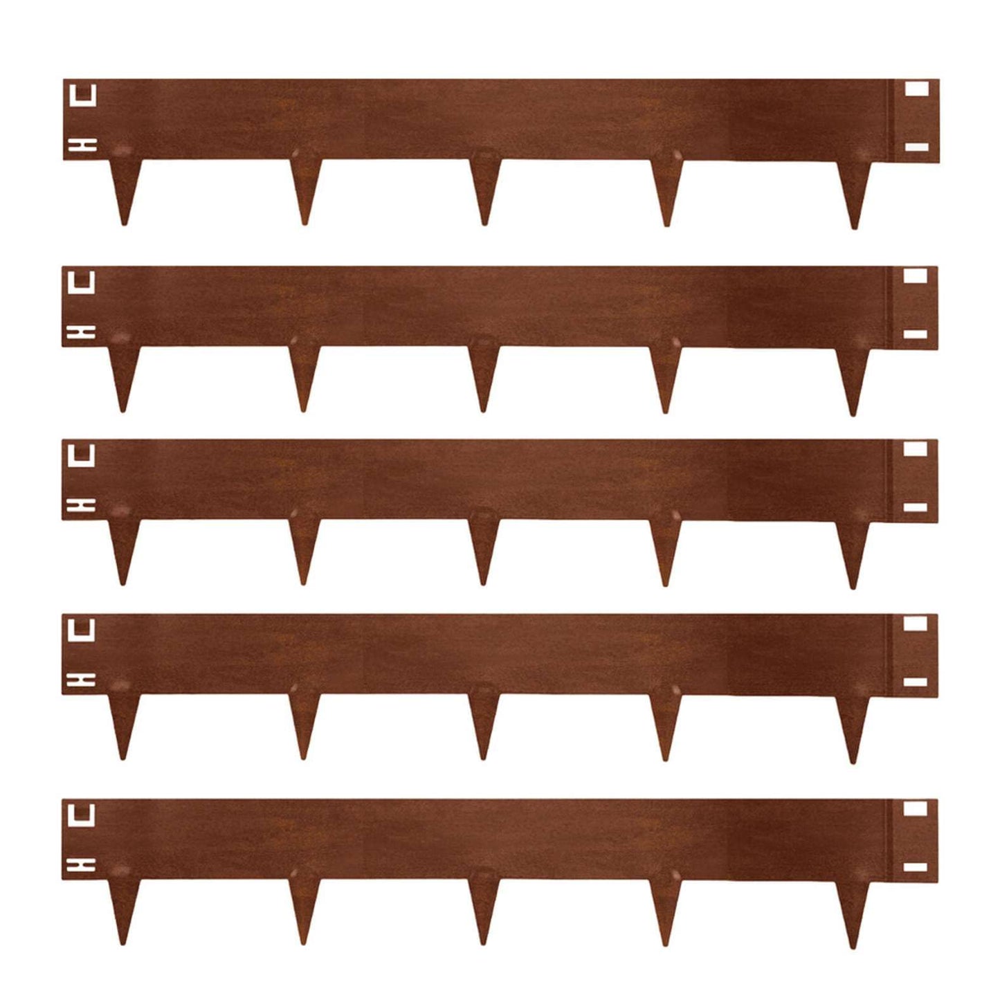 Nicoman 5M Corten Lawn Edging Border,Pre-Rusted Galvanised Steel Garden Border Edging, Easy to install Flexible Grass Landscaping Pathway Edge Strip