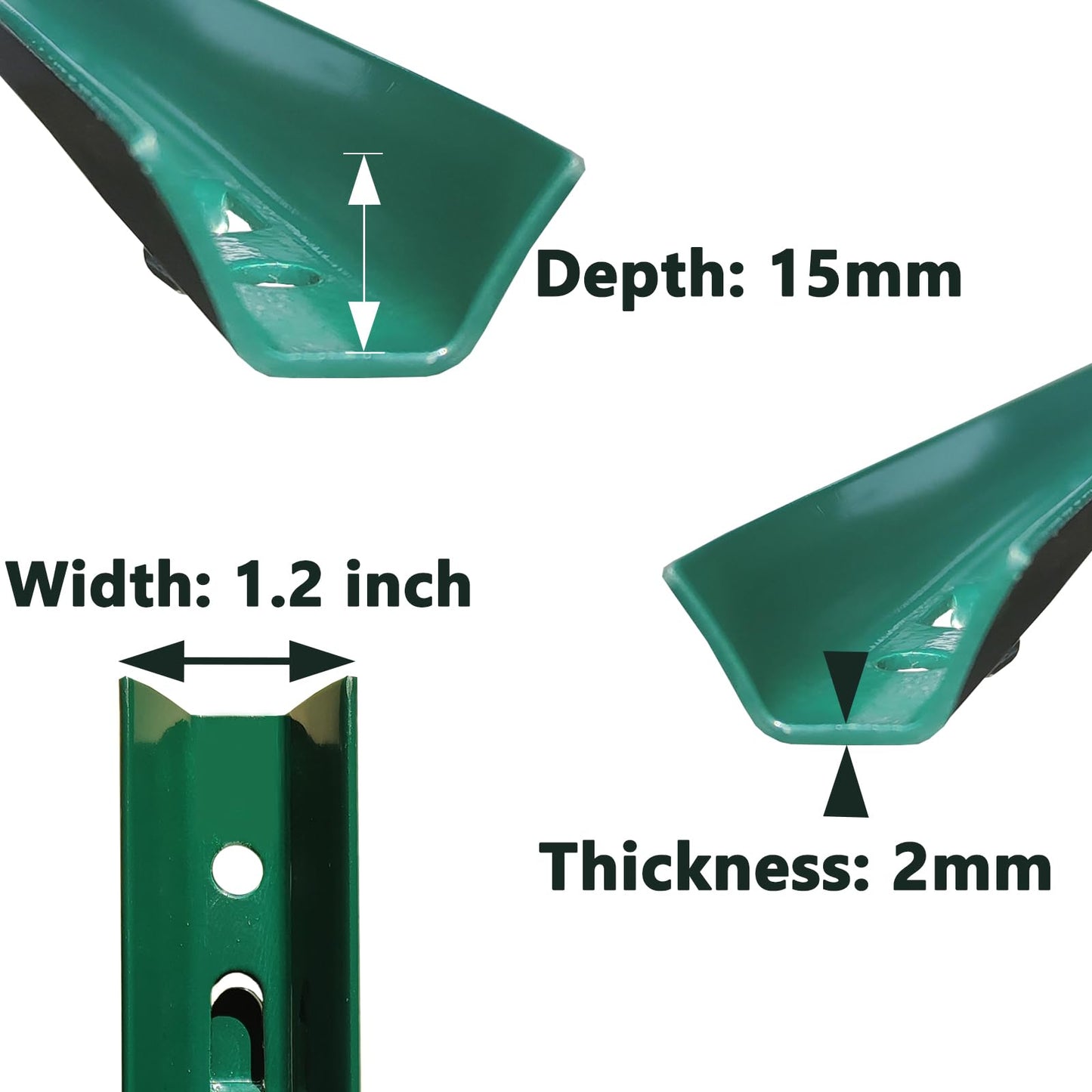 ARIFARO Fence Posts 4 Feet Sturdy Duty Metal Fence Post, Pack of 10, No Dig Garden U Post for Wire Fencing Steel Post for Yard, Outdoor Wire