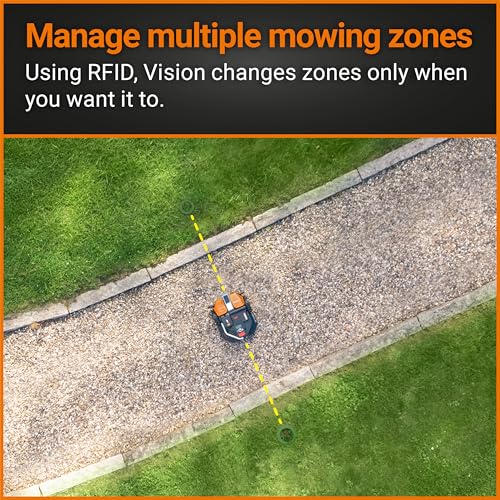 WORX WR202E Landroid Robotic Lawn Mower – 250m² Patented AIA Mowing Multi-Zone, Auto Charging, 20V PowerShare Battery, Rain Sensor, Cut-to-Edge Technology, App-Controlled, Accessories Included