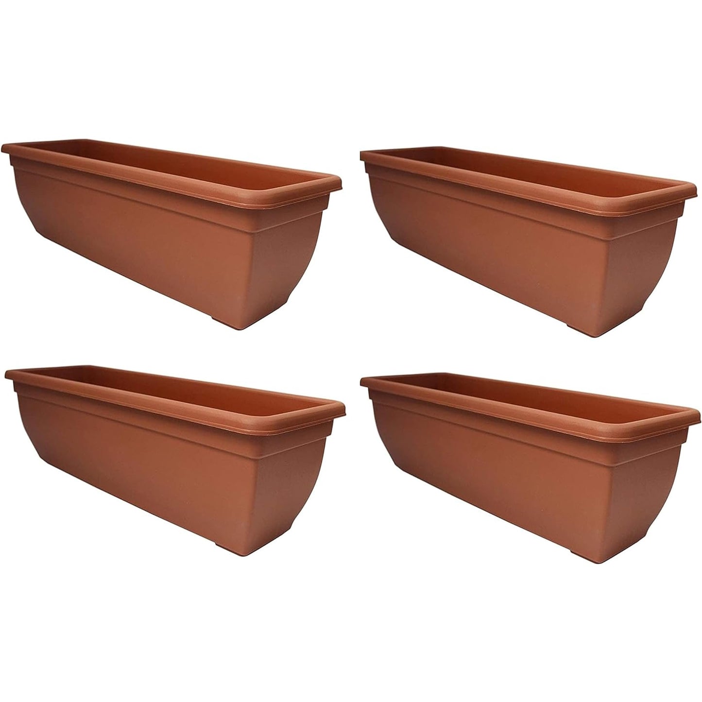 STORM TRADING GROUP Bellpot Trough Winchester Plastic Plant Pot Rectangle Flower Planter For Home, Windows, Gardens, Patio, Greenhouses & Balconies (1, Black/Ebony)