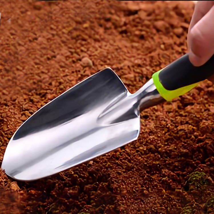 IDISON Garden Trowel & Hand Wide Shovel Pointed with Soft Rubberized Non-Slip Ergonomic Handle for Planting, Transplanting, Weeding, Moving and Smoothing Soil - Gardening Gift