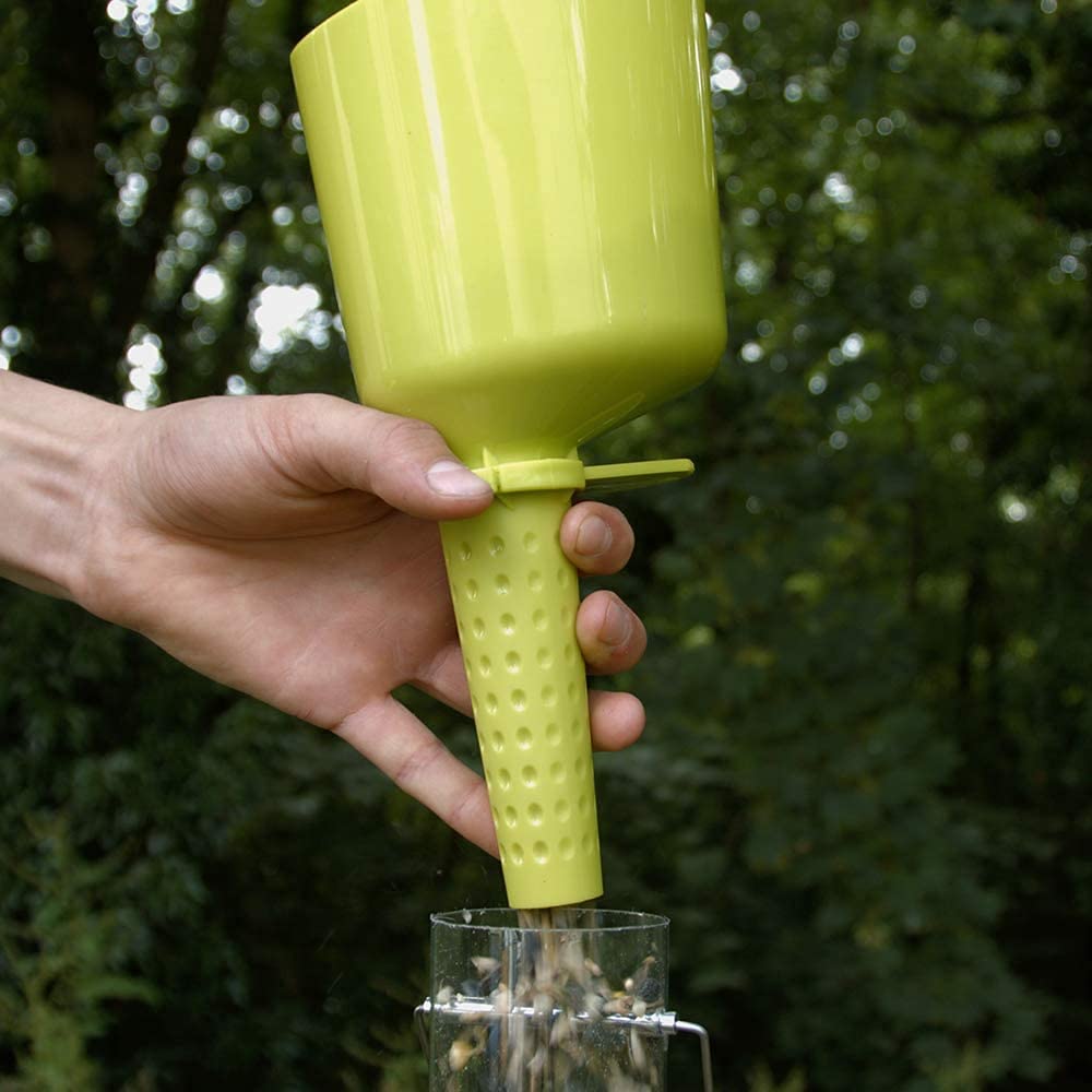 Garden and wild Bird Food Scoop Shovel - Jacobi Jayne® flo™ Seed Scoop - Bird Feeder Accessories Scoops, Small Plastic Bird Seed Scoop for Seed Blends and Mixes.