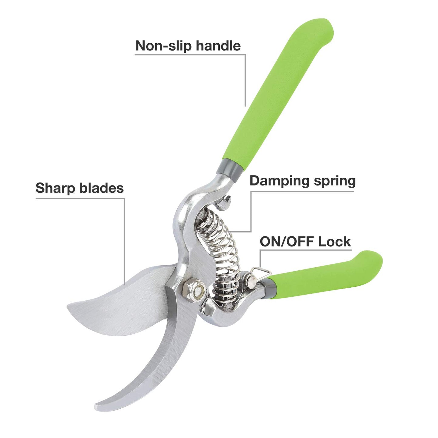 WORKPRO 2-Piece 8" Pruning Shears Set, Heavy Duty Secateurs Blade with Heat Treatment, Garden Shears, Hand Pruner Scissors for Garden Fruits Vegetables Plants Flowers, Soft Handle and Thumb Lock