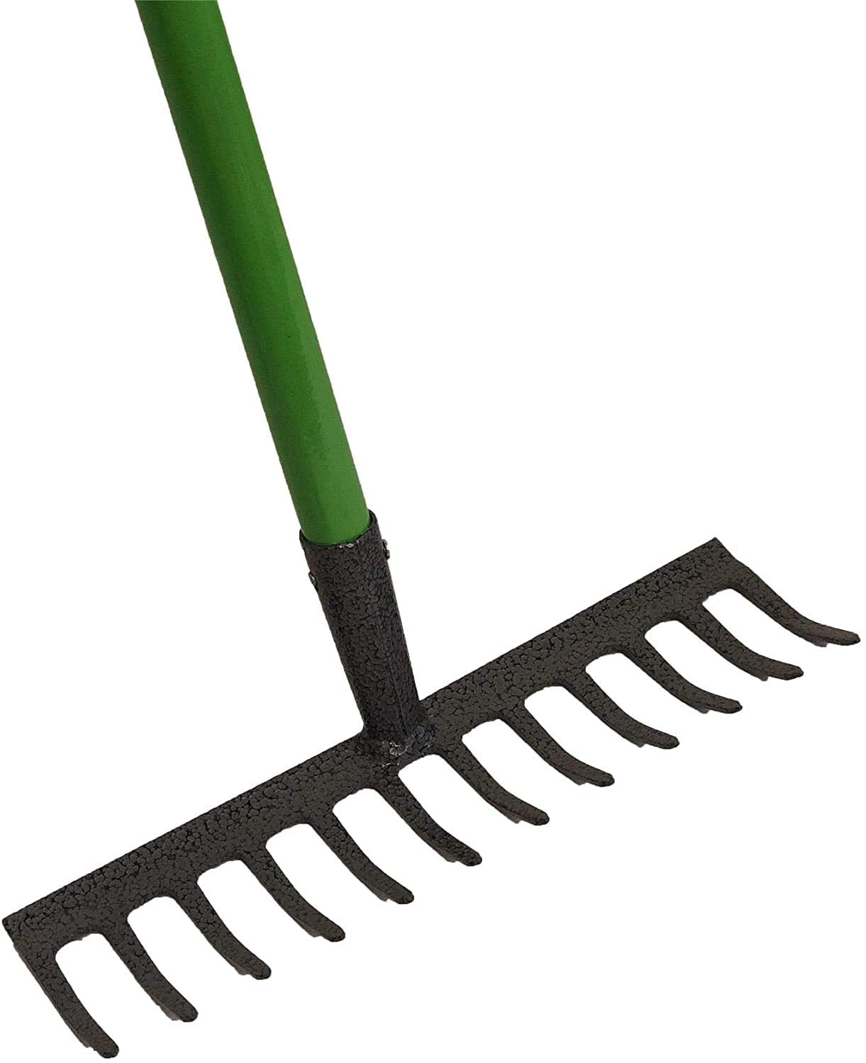OptiProducts® 12 Teeth Garden Rake Heavy Duty Soil Rake, Carbon Steel Rake for Gardening, Garden Rakes Metal With Steel Handle, Gardening Tool