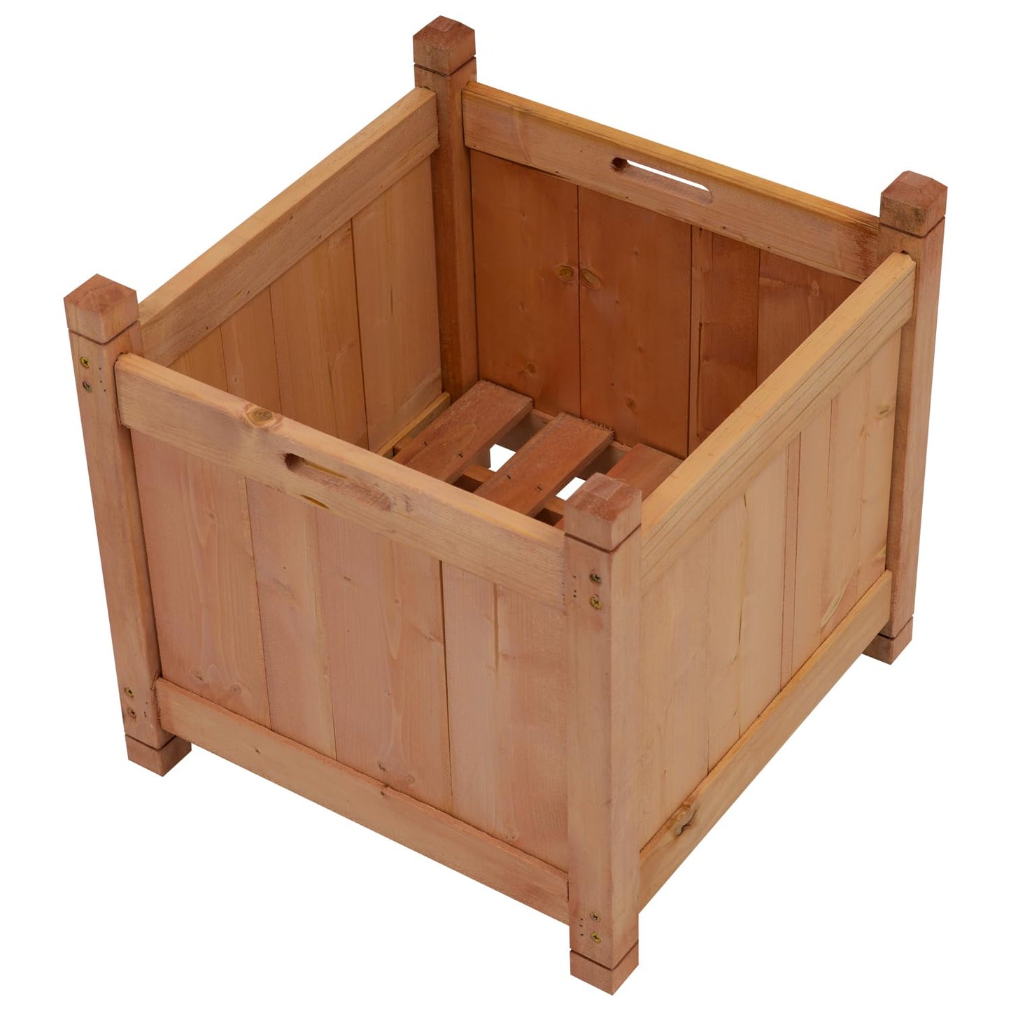 Woodside Square Wooden Garden Planter Box, Outdoor Plant Pot with Liners (pack of 2)
