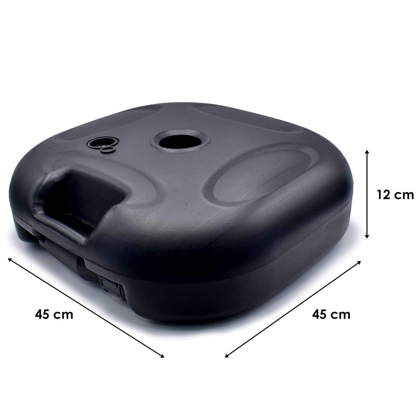 Out There! 240cm (7ft 8in) Grey Parasol with Base Garden Beach Parasol Umbrella | Outdoor Sun Shade with Adjustable Height and Base