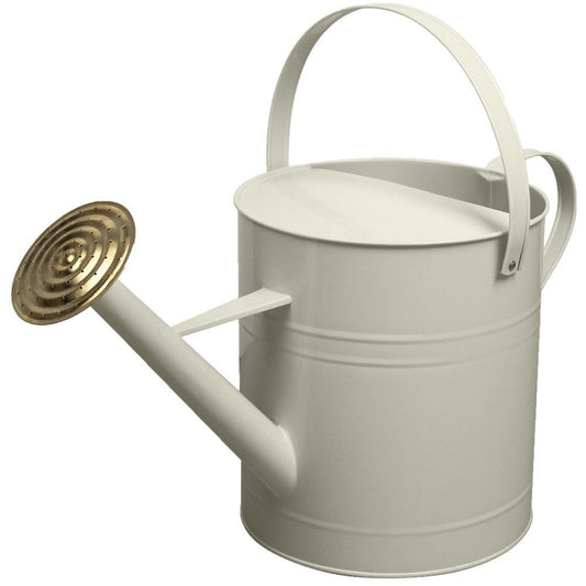 CrazyGadget® Garden Plant Flower Colour Galvanised Metal Steel Watering Can 9L 9 Litre / 2 Gallon with Brass Rose (Cream)