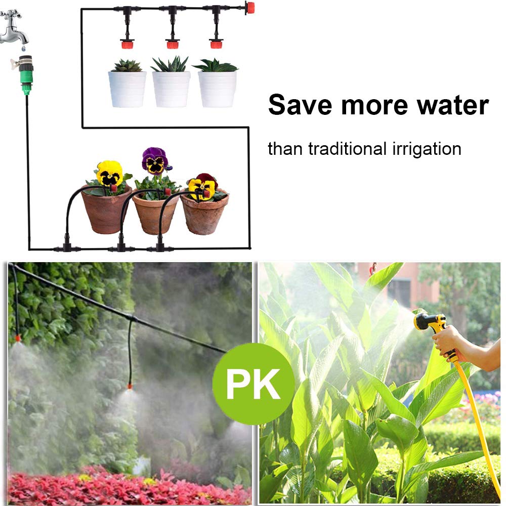 Auto Plant Watering System, MSDADA 82 FT Drip Irrigation System, Garden Irrigation System Kit, Holiday Water Irrigation Control System, Drip Feed Self Watering Systems for Outdoor Plants Greenhouse