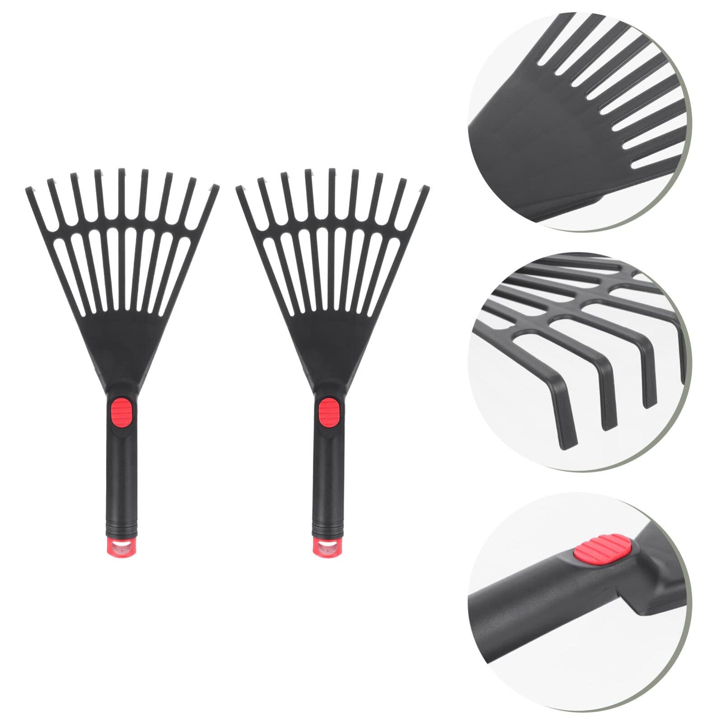 DOITOOL Hand Rake Garden Tool, 2PCS Plastic Hand Rake Soil Tiller with Ergonomic Handle, Small Rake for Leaves, Gardening, Cultivating, Loosening Soil & Spreading Mulch