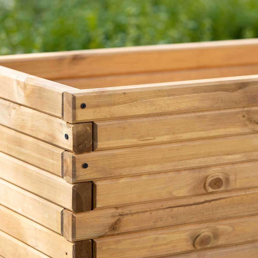 Primrose Pine Raised Flower Bed Trough Planter - Treated Durable Pine & Responsibly Sourced Timber Small 70cm x 35cm (27.5in x 13.75in)