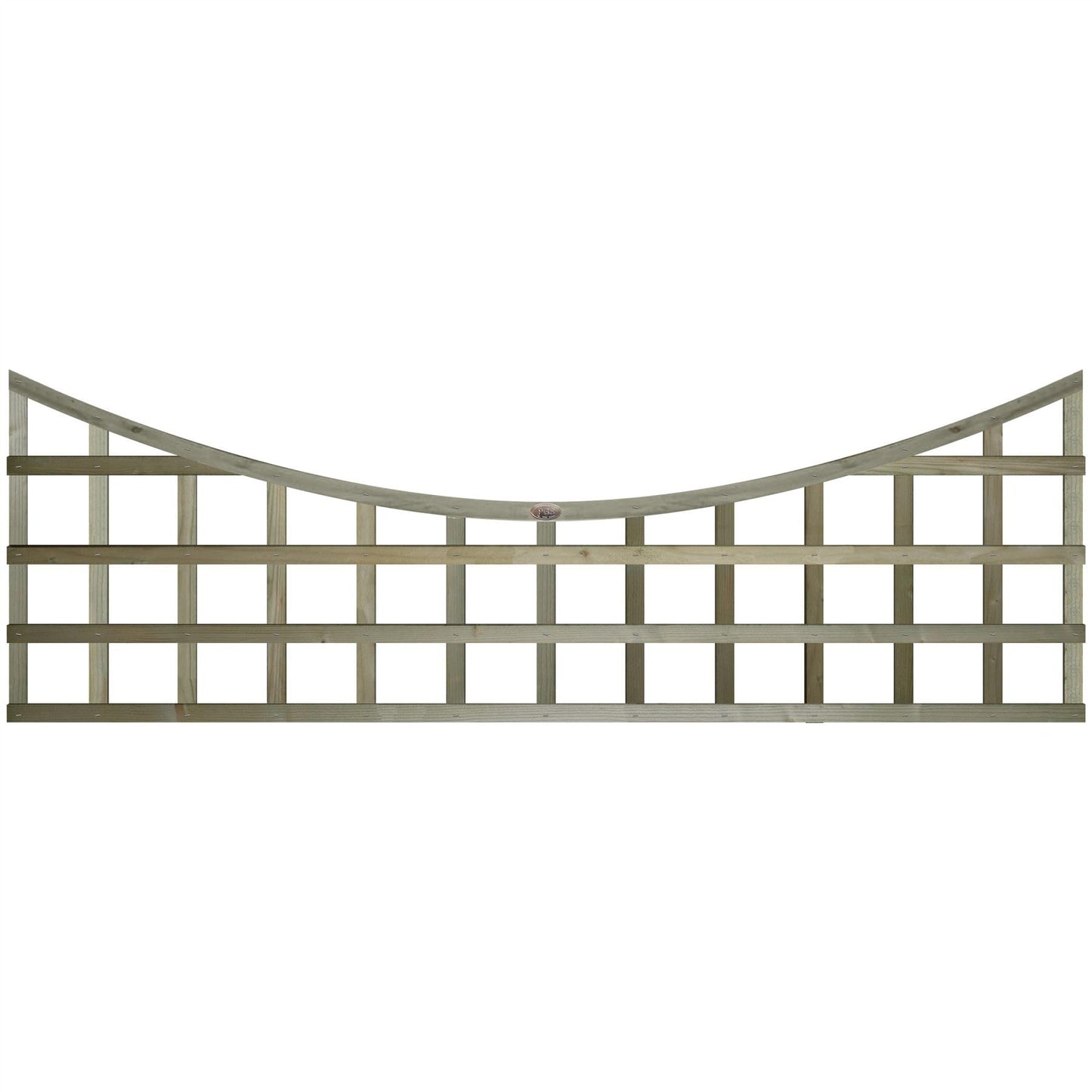 Premier Garden Standard Trellis Panels 120mm Squares Concave Design Width: 6ft (183cm) x Height @ Shoulder: 2ft (60cm) -20cm Concave Fence Panel Topper Wave affect with Arch Trellis Panels