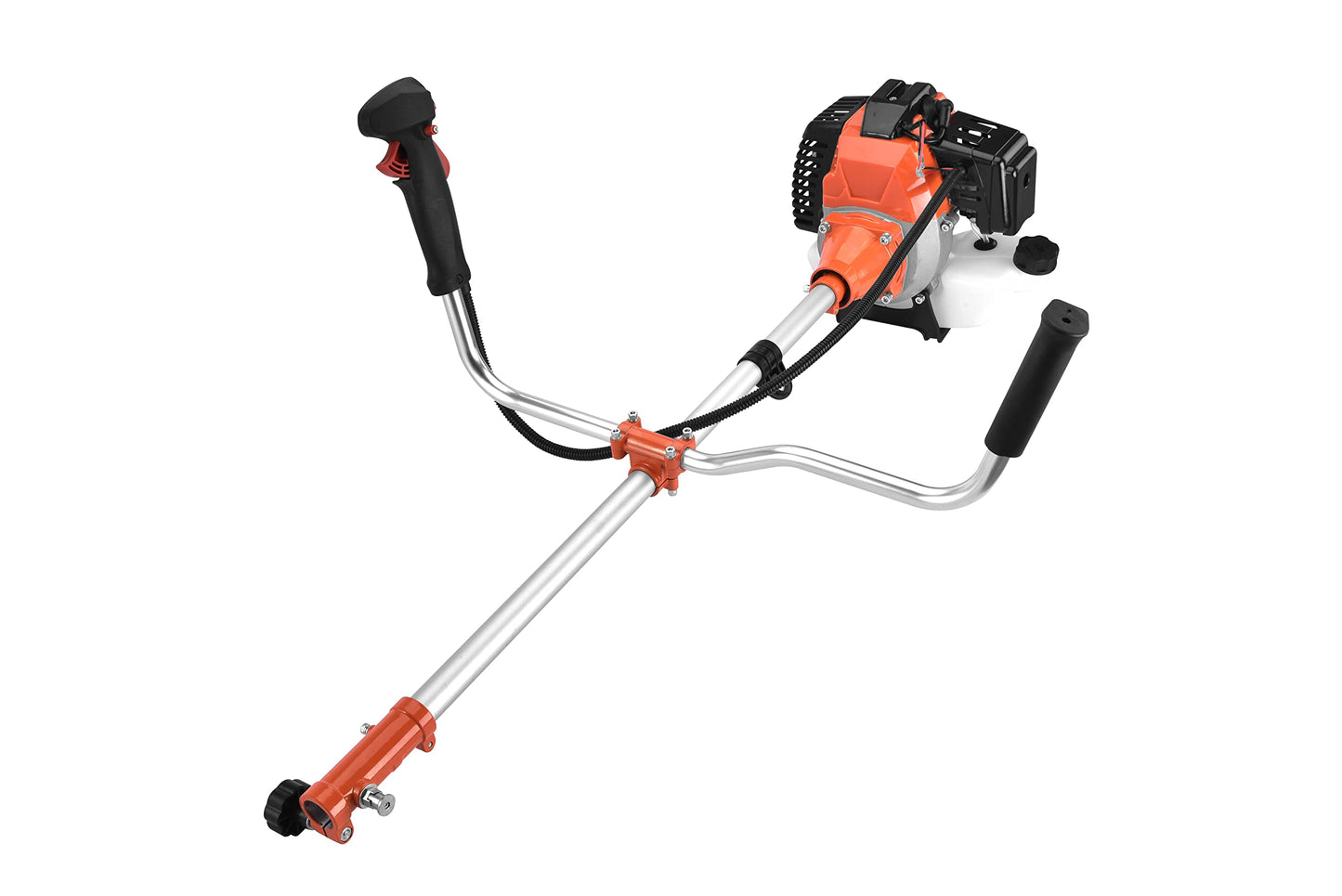 52cc 5 in 1 Petrol Multi Garden Tool 2 Stroke Long Reach Hedge Grass Trimmer with Strimmer, Pruner Chainsaw, Brush Cutter & Extension Pole
