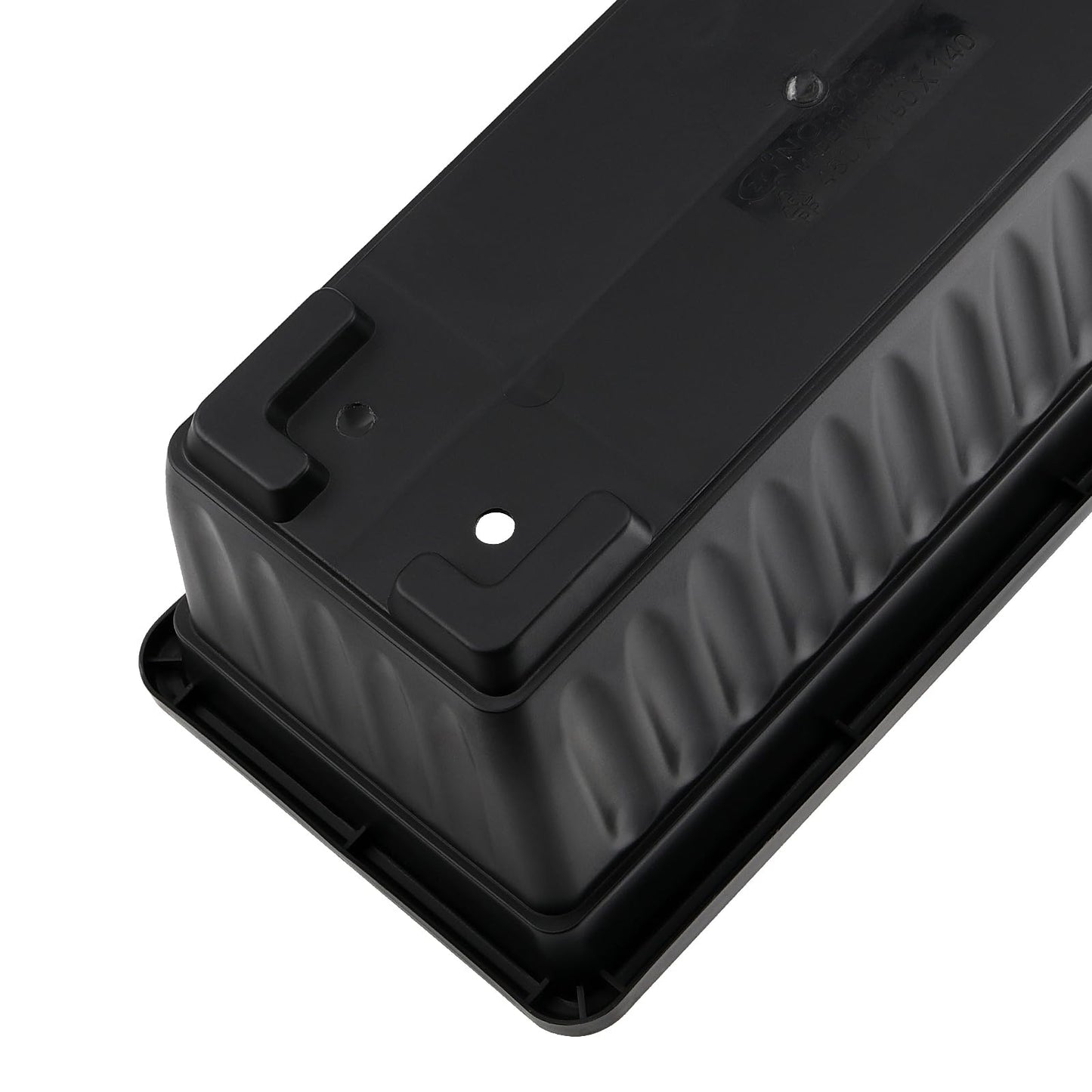 JOIKIT 6 PCS 17 Inch / 43cm Black Plastic Window Box Planter, Rectangular Flower Pot, Windowsill Planter with Removable Tray and Green Plant Label for Indoor, Outdoor