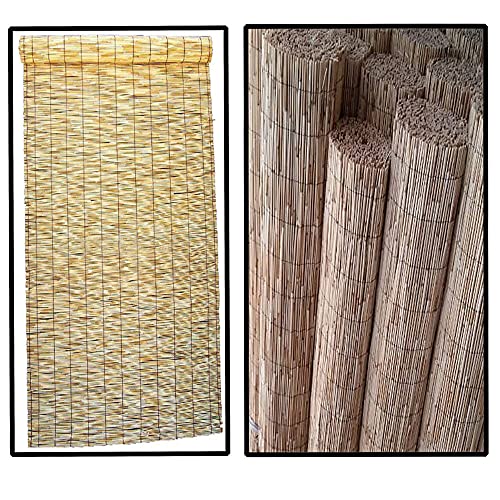 SASONS® Quality Garden Natural Peeled Reed Fence Screen Roll Panel Best for Outdoor Privacy, Fencing Screening Wooden Fence Walls Sun/Wind Protection [ 1 x 4 meter ]
