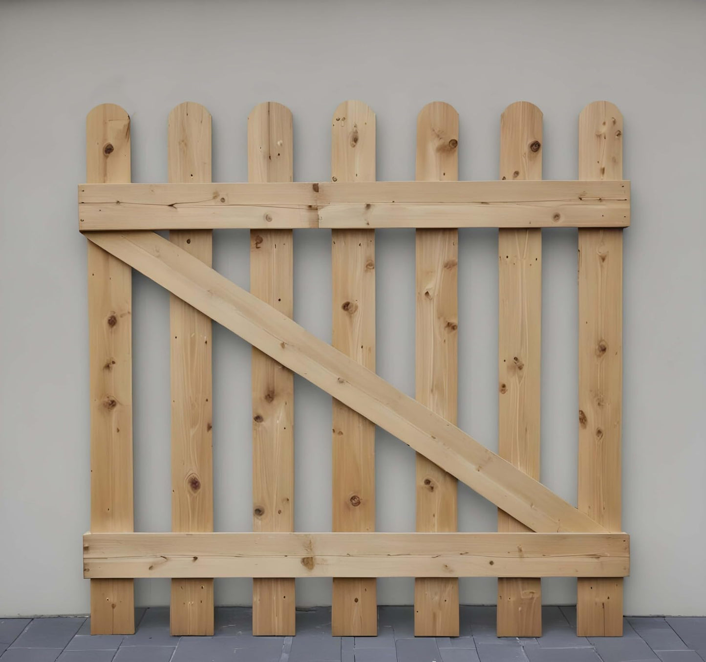 Wooden Picket Garden Gate hand built, Pedestrian Gate Wooden Pressure Treated, Outdoor Space Stylish Garden Gates (90cm High x 83cm Wide x 6cm Deep)