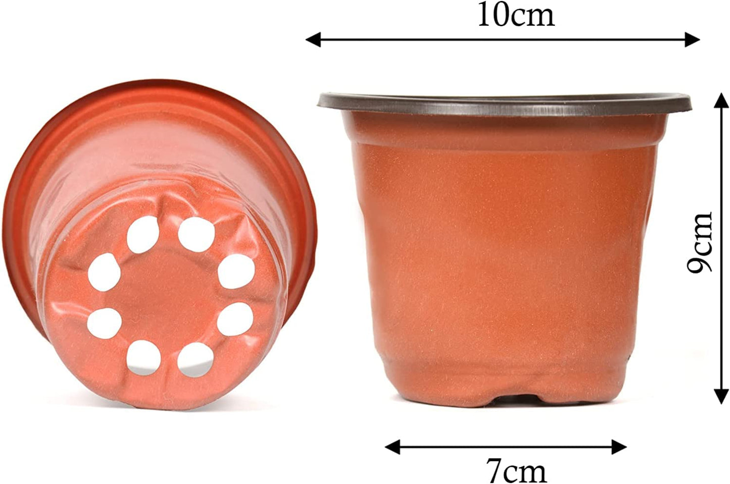 Cymax 100 Pack 10cm Plants Nursery Pots with Plant Lables,Reusable Plant Seeding Plastic Plant Flower Container Seed Starting Pots for Succulents,Herb,Vegetables,Seedlings, Transplanting