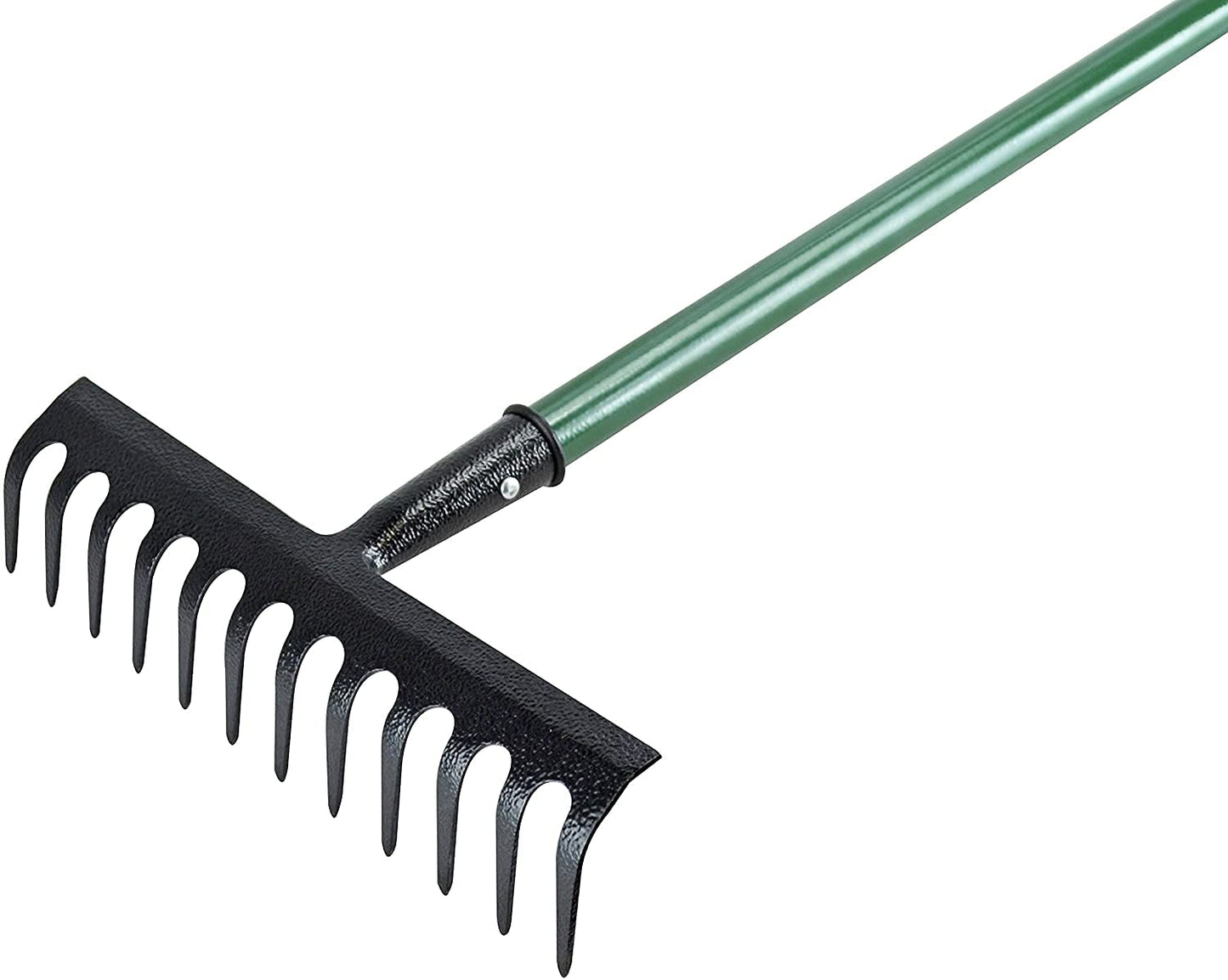 OptiProducts® 12 Teeth Garden Rake Heavy Duty Soil Rake, Carbon Steel Rake for Gardening, Garden Rakes Metal With Steel Handle, Gardening Tool