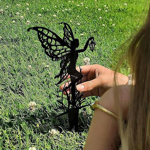 JGZTJXNK Garden Decoration Fairy Metallic Flower Fairy 3-piece Set Suitable for Yard, Lawn, Flower Bed Decoration Gifts
