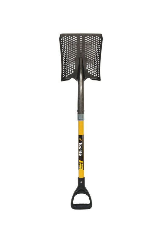 Toolite 49503#2 Square Point Shovel, 29" Yellow Fiberglass Handle, Poly D-Grip