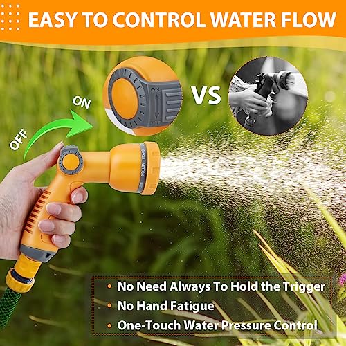 Garden Hose Spray Gun, Hose Pipe Spray Gun with 10 Adjustable Patterns, Hose Spray Gun with Thumb Control, Anti-Slip Water Gun for Gardening, Pets Bathing & Cleaning